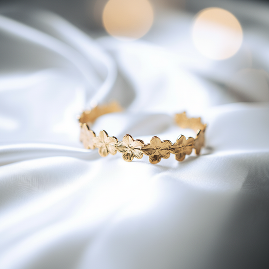 Bracelet fleurs doré satin amélioré